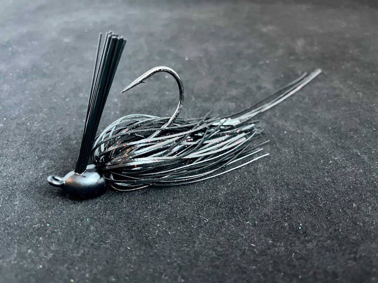 Black Angel Lures Flipping Black with red flake
